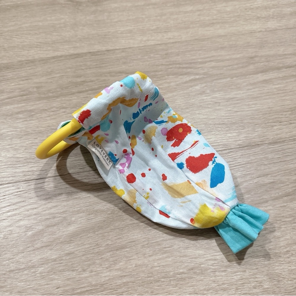 Lovevery Organic Cotton Sensory Pouch Teether Crinkle Baby Toddler Toy
